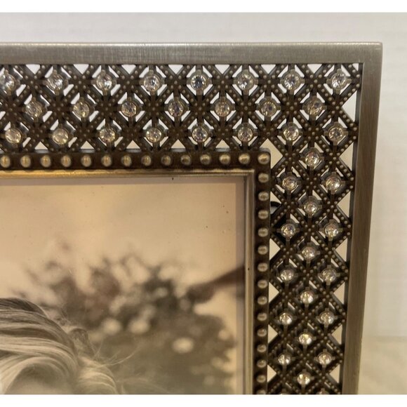 Beaded Bronze Metal Picture Frame By Studio Decor For 4"x6" Photos - Picture 3 of 6